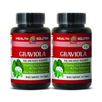 Antiviral supplement - PREMIUM GRAVIOLA EXTRACT 650 Mg - Graviola healthy cell support - 2 Bottles 200 Capsules