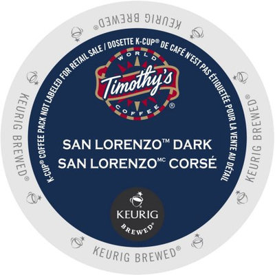 Keurig Timothy's World Coffee San Lorenzo Dark K-Cup Portion Pack