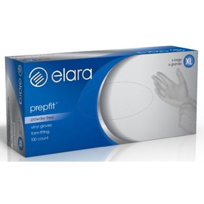 Elara FVP204 Prepfit Disposable Vinyl Glove, Powder Free, Latex Free, BPA Free, Food Service, Industrial, Janitorial, X-Large (Case of 1000)