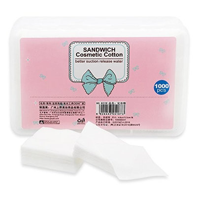 QueenAcc 1000pcs Makeup Premium Cotton Facial Cotton Makeup Pad Soft Ultra Thin Face Cotton Pad Facial Cleansing Paper Nail Polish Remover Pads Wipe Skin Care.