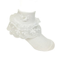Wrapables® Lil Miss Daisy Double Layer Lace Ruffle Socks (Size of 1-3), Set of 2