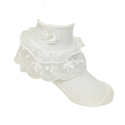Wrapables® Lil Miss Daisy Double Layer Lace Ruffle Socks (Size of 1-3), Set of 2