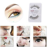 SYlive Fake Eyelashes, Women Makeup Natural Long Black Hand-made Lashes Extensions #43 (6pairs)
