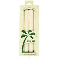 Aloha Bay - Palm Tapers Unscented Candles Ivory - 4 Pack