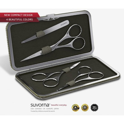 Suvorna Men's 4 Pcs Facial Hair Scissors Set/Kit. Contains 4.5