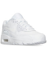 Nike Boys' Grade School Air Max 90 Leather Running Shoes, Boy's, White