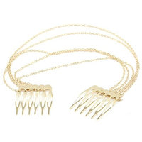 GAMT Metal Chain Tassel Hair Side Combs Gold 5pcs/Set