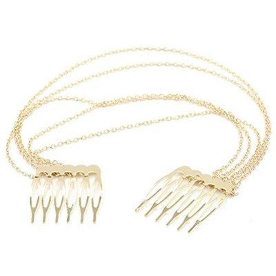 GAMT Metal Chain Tassel Hair Side Combs Gold 5pcs/Set