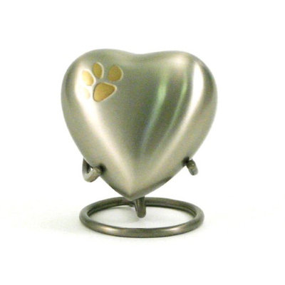 Oneworld Memorials Pewter Paw Pet Heart Keepsake