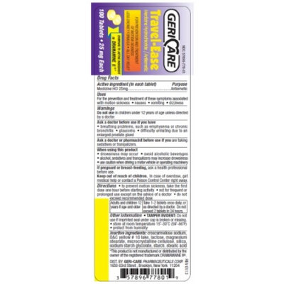 McKesson Brand Nausea Relief 25 mg Strength Tablet, 100 per Bottle, Case of 12