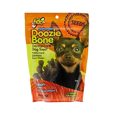 Fido Naturals Doozie Bone - Dental Care Dog Treat, Salmon Flavored, 21ct (Mini Treats)