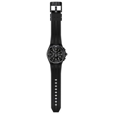 TECHNOMARINE MEN'S 46mm BLACK SILICONE BAND STEEL CASE QUARTZ WATCH 115056