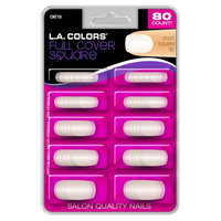 LA Colors Nail Tips, Full Cover Square, 80 Ct