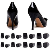 8 Pairs High Heel Protectors, CBTONE Black Heel Stoppers Heel Repair Caps Covers, Anti-Slip and Reduce Noise - X-Small, Small, Medium, Large