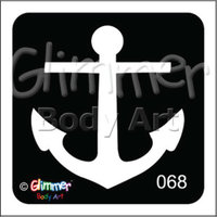 Glimmer Body Art Glitter Tattoo Stencils - Anchor (5/pack)