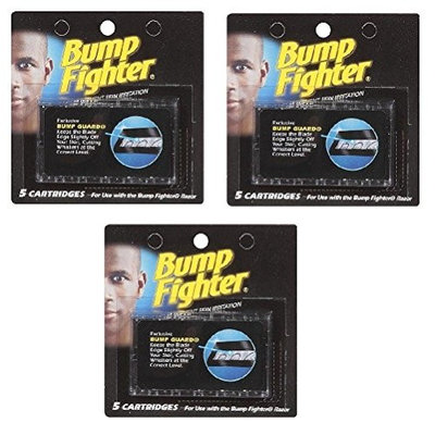 Bump Fighter Refill Cartridge Blades 5 Ct Each (3 Packs) + FREE Schick Slim Twin ST for Sensitive Skin