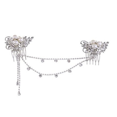 Dovewill Elegant Lady Girls Crystal Rhinestones Forehead Hair Comb Hair Jewelry Costume