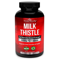 Pure Milk Thistle Capsules - A Potent 1200mg Milk Thistle Supplement with 4X Concentrated Extract (Standardized) 120 Vegetarian Capsules