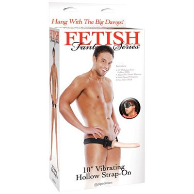 Pipedream Fetish Fantasy Series Vibrating Hollow Strap-On, Flesh, 10 Inch