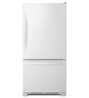 White-on-White Whirlpool(R) 22 cu. ft. Bottom-Freezer Refrigerator with Freezer Drawer