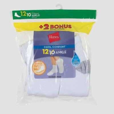 Hanes Women's 10pk + 2 Bonus Ankle Socks with Cushion