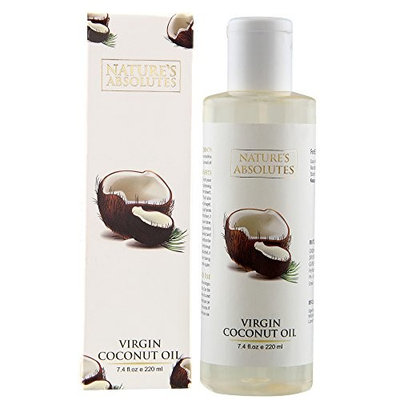 Indian Raw, Virgin,Pure Coconut Oil - 7.4Oz/ 220 ml, 100% Pure, Organic, Cold Pressed For Hair & Skin by Nature's Absolutes