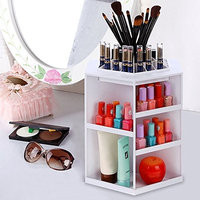Creine 360 Degree Rotating Cosmetic Storage Case, Large Capacity Make Up Box Cosmetic Storage Case Display Organizer (US STOCK)
