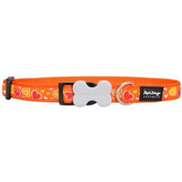 Red Dingo DC-BZ-OR-ME Dog Collar Design Breezy Love Orange Medium