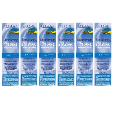 L'Oreal Excellence Creme 4X Dark Brown Gray Resistant Color HC-06230 (Pack of 3)