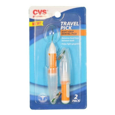 Set of 2 CVS Dental Picks (1pks) Oral Care Hygiene Soft Grip Travel Size