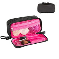 Travel Makeup Bag Makeup Brush Cosmetic Organizer for Women Portable Makeup Pouch Holder 2 Layer Nylon Makeup Case Perfect Travel Kit Organizer for Women Girls