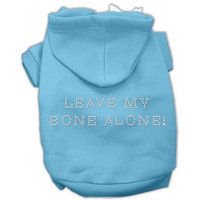 Mirage Pet Products Leave My Bone Alone! Hoodies, Baby Blue, Size 10