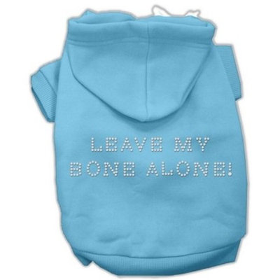 Mirage Pet Products Leave My Bone Alone! Hoodies, Baby Blue, Size 10