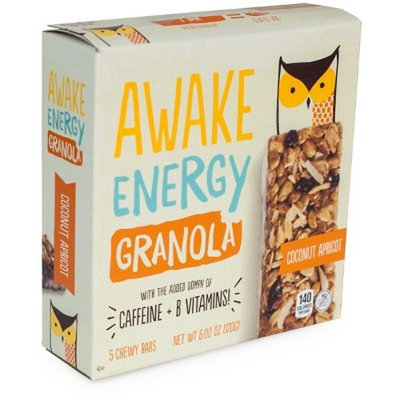 Awake Energy Coconut Apricot Granola Bar, 5 count, 6 oz