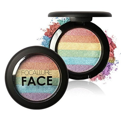 Usstore 1PCS Eyeshadow Focallure Rainbow Highlight Face Shimmer Color