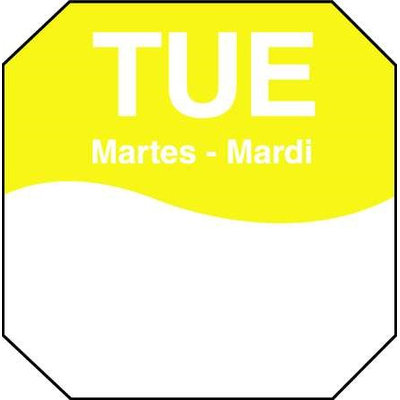 DAYMARK 1100602 Day Label, Tuesday,3-1/7 In. W,PK1000