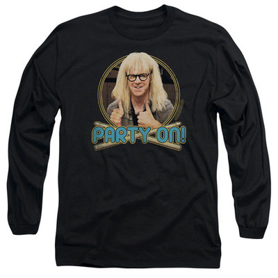 SNL/PARTY ON GARTH-L/S ADULT 18/1-BLACK-2X