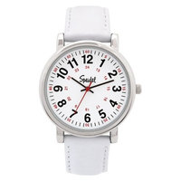 Speidel Medical Watch, White Face, Leather Band - White