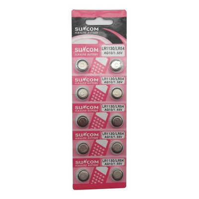 1 Pack AG10 Alkaline 1.5V Button Cell Battery Single Use LR1130 LR54 SR1130 SR1130W..., ship from USA,Brand Suncom