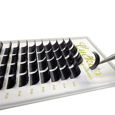 Cuckoo Lashes Split Natural Black Ellipse Flat Eyelash Extension 0.15MM Thickness C Curl 11MM Subsection Professional Individual Faux Mink Eyelashes 4 Parts Per Strip Cuckoo Lashes