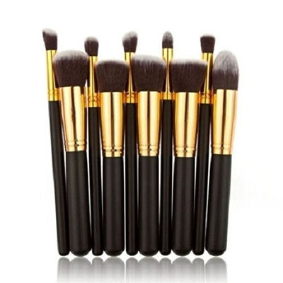 Danyel Beauty 10 Pieces Synthetic Wooden Handle Makeup Bursh Set