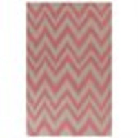 5' x 8' Shock Wave Pink and Gray Hand Woven Wool Area Throw Rug