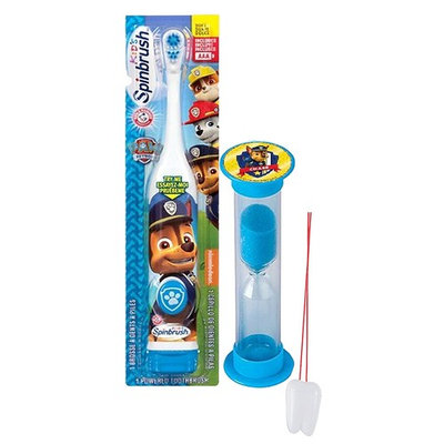 Paw Patrol Chase Inspired 2pc Oral Hygiene Set! Includes Turbo Powered Spin Toothbrush & Police Pup Brushing Timer! Plus Bonus