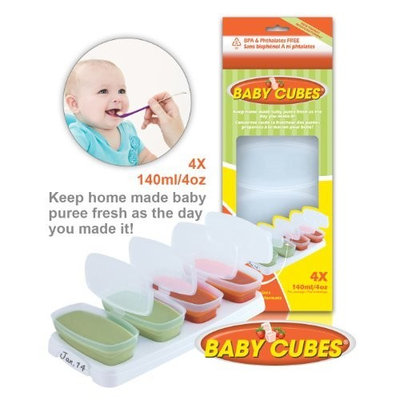 BABY CUBES 140ml/4oz - FOOD STORAGE CONTAINERS - HOME MADE BABY FOOD