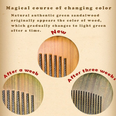 Xuanli 2 pcs Natural SandalWood Comb Hair Care Anti Static Wooden Hair Massage Natural Brush Beard Comb