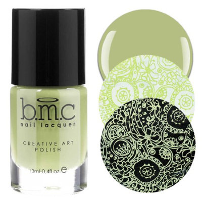 Bundle Monster BMC 1pc Tropix Collection: Soft Sage - Light Green Creamy Highly-Pigmented Creative Nail Art Stamping Polish
