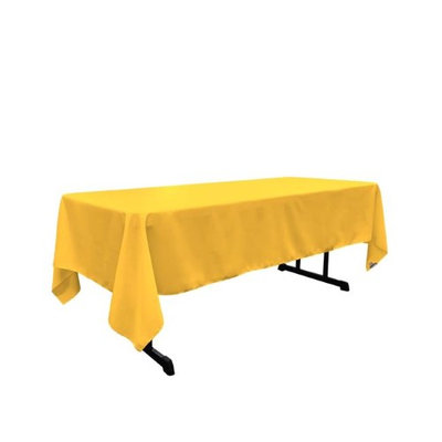 LA Linen TCpop60x144-YellowDrkP47 Polyester Poplin Rectangular Tablecloth Dark Yellow - 60 x 144 in.