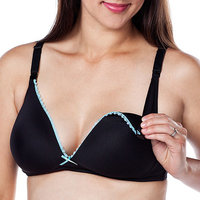 Loving Moments by Leading Lady Wirefree Nursing Bra with Lace Trim Molded Cups