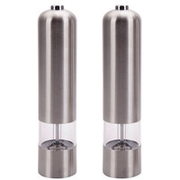 Ktaxon 2pcs Electric Spice Sauce Salt Pepper Stainless Steel Mill Grinder With Light