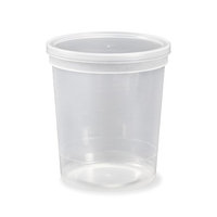 Regency Products ? Gallon (32 oz.) Food Grade Tall Round Container with Lid - Clarified - Single Seal Lid (Pack of 50)